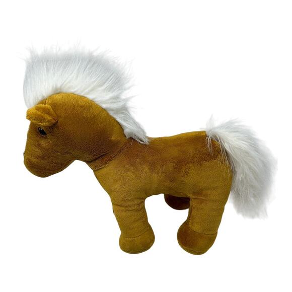 Horse Pony Brown White Mane 10 inch Plush Stuffed Animal Toy Carry Along Travel - Picture 2 of 9